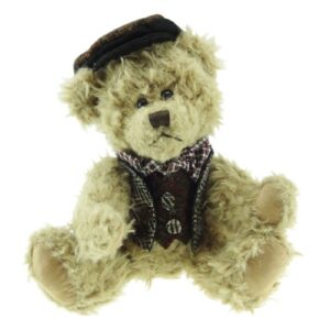 Boy Teddy Bear with Harris Tweed Clothing in Green Tweed