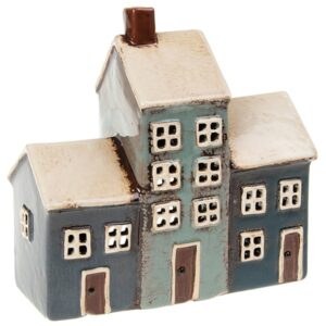 Grey Navy 3 House Tealight