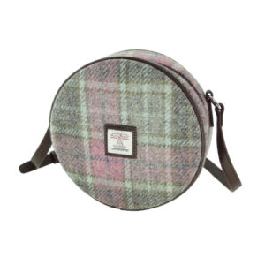 Harris Tweed 'Bannock' Round Bag in Soft Pink Buchanan