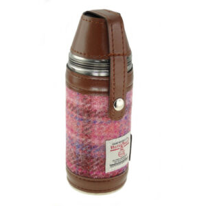 Harris Tweed Hunting Flask in Pink Tartan