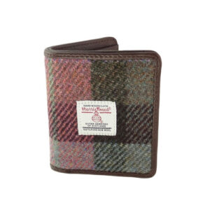Harris Tweed 'Lewis' Credit Card Holder in Muted Green & Purple Tartan