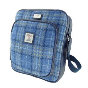 Harris Tweed 'Tay' Travel Bag in Light Blue Check