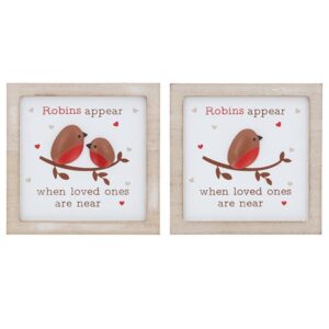 Robins Appear Square Wall Plaque