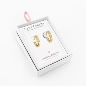 Diamond Gold Circle Earrings
