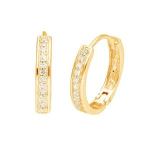 Diamond Gold Circle Earrings