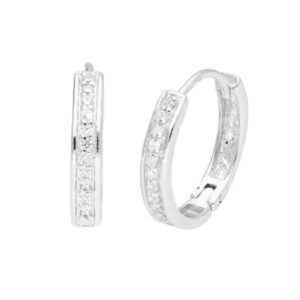 Diamond Silver Circle Earrings