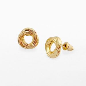 Gold knot stud earrings