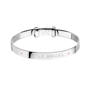 Little Angel Christening bangle - blue stones