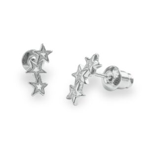 Shooting stars silver studs