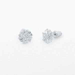 Silver flower stud earrings