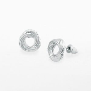 Silver knot stud earrings