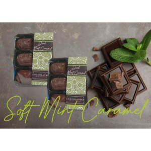 Belgian 56% Dark Chocolate Filled With Soft Mint Caramel 6Pack