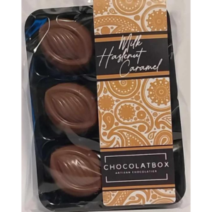 Belgian Milk Chocolate And A Whole Caramelised Hazelnut In Rich Creamy Caramel
