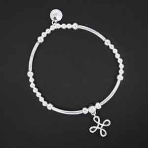 Celtic Flower Knot Silver Plated Charm Bracelet