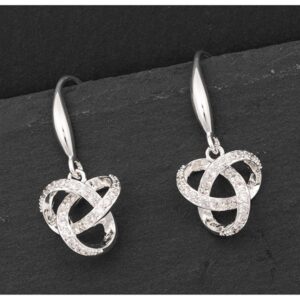 Love Knot Sparkle Silver Plated Earrings