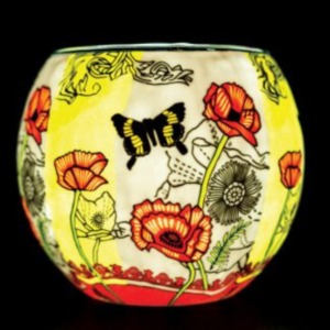 Poppy Butterfly Light Glass