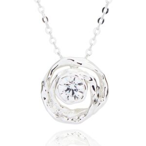 Pure Elegance Modern Circles Silver Plated