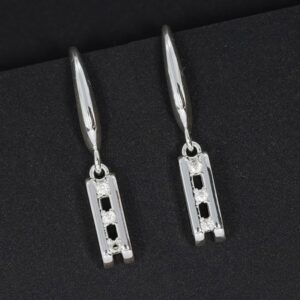Pure Elegance Modern Lines Silver Plated Earrings