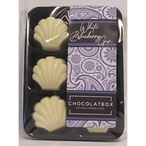 White Belgian Chocolate Filled With Blueberry Gin Ganache