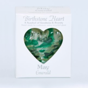 May Birthstone Heart Emerald