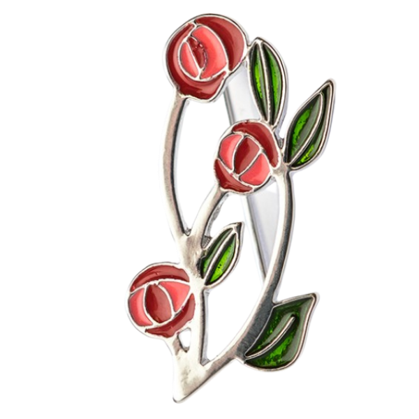 Three Rose Mackintosh Brooch