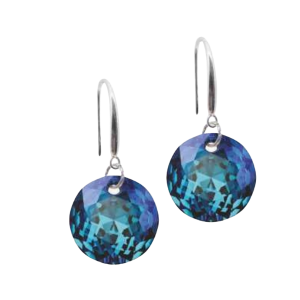 Round drop earrings in Bermuda Blue