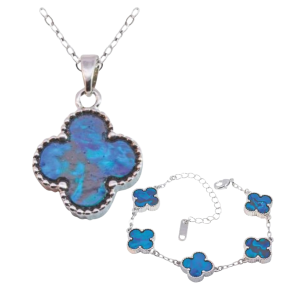 Blue Clover Paua Shell Jewellery Set